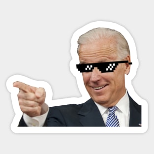 Joe Biden Finger gun - Deal with it - no background Sticker